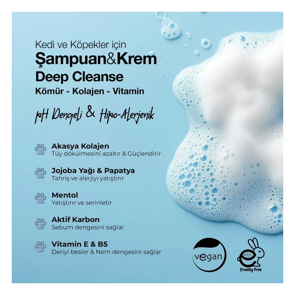 Docho Deep Cleanse 300 Ml Kömür Kolajen Vitamin Şampuan Ve Krem - Görsel 3
