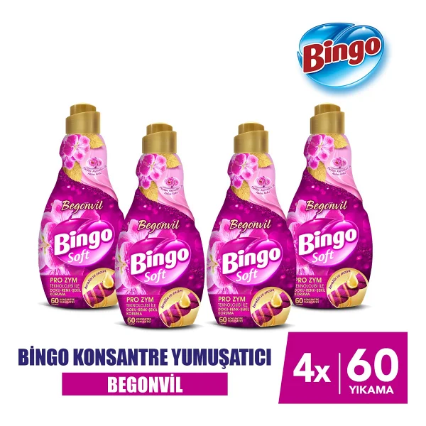 Bingo Soft Begonvil Yumuşatıcı 60 Yıkama 1.44 Lt 4'lü - Görsel 9