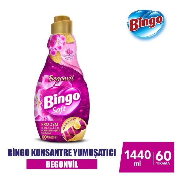 Bingo Soft Begonvil Yumuşatıcı 60 Yıkama 1.44 Lt 4'lü - Görsel 2