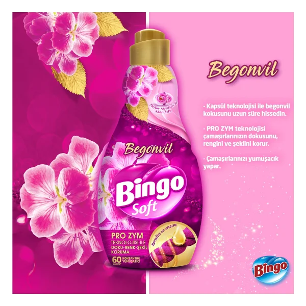 Bingo Soft Begonvil Yumuşatıcı 60 Yıkama 1.44 Lt 4'lü - Görsel 5