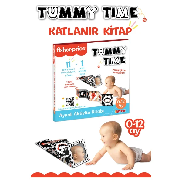Fisher Price Tummy Time Aynalı Aktivite Kitabı - Görsel 4