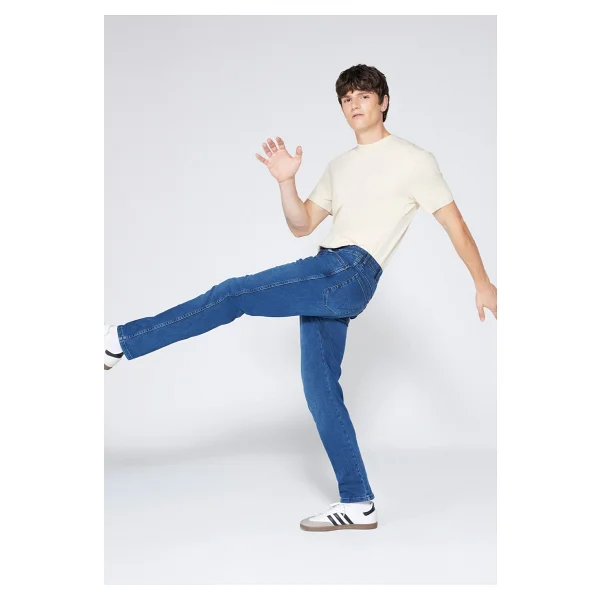 Wrangler Slim Fit Dar Kesim Düşük Bel Taşlamalı Gri Esnek Larston Jean Denim Kot Pantolon - Lacivert - Görsel 7