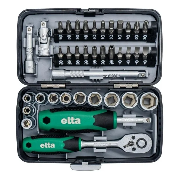 Elta 1/4'' Altıköşe Cırcırlı Lokma Anahtar Ve Bits Uç Seti 38 Parça - Görsel 2