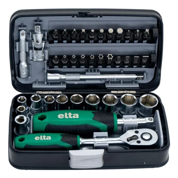 Elta 1/4'' Altıköşe Cırcırlı Lokma Anahtar Ve Bits Uç Seti 38 Parça - Görsel 4