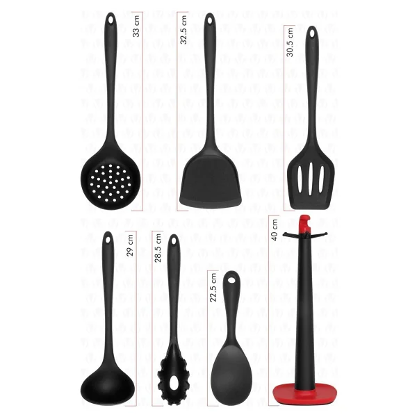 Valletta Claris Standlı 7 Parça Spatula Set Siyah - Görsel 7