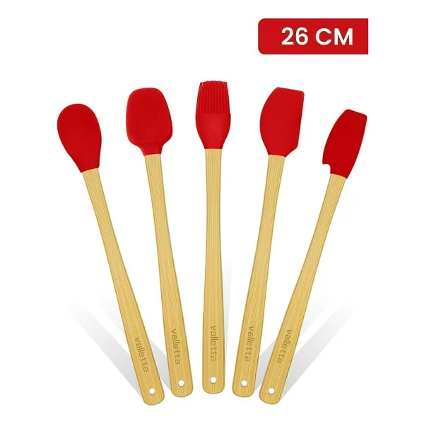 Valletta Indigo 5'li Mor Bambu Silikon Spatula Seti Uzun 26 Cm - 5 Parça 26 Cm - Görsel 6