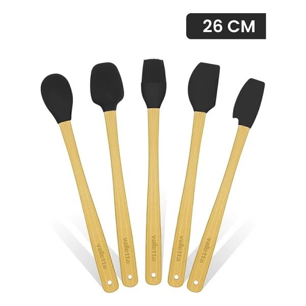 Valletta Indigo 5'li Mor Bambu Silikon Spatula Seti Uzun 26 Cm - 5 Parça 26 Cm - Görsel 10
