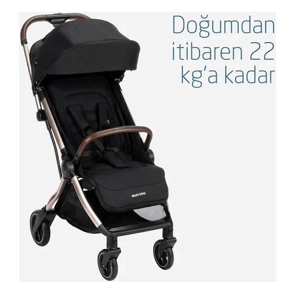 Maxi-Cosi Eva Essential Black Champagne Otomatik Katlanan Kompakt Bebek Arabası - Görsel 5