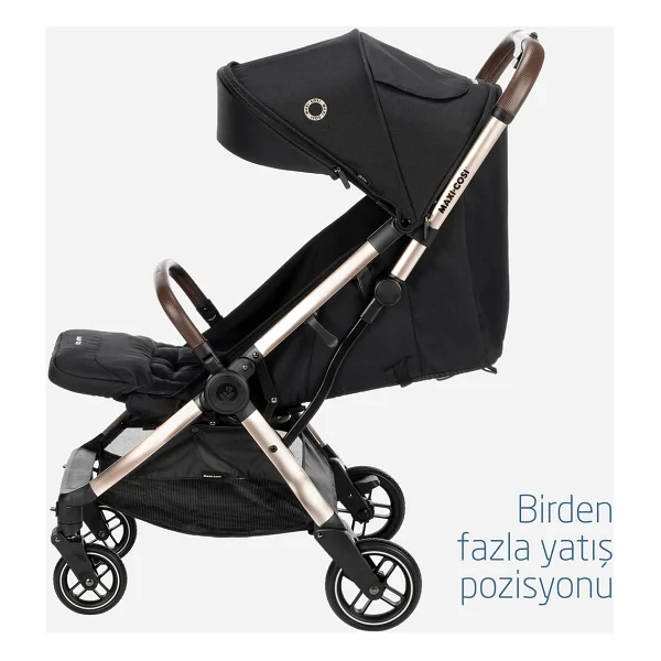 Maxi-Cosi Eva Essential Black Champagne Otomatik Katlanan Kompakt Bebek Arabası - Görsel 9