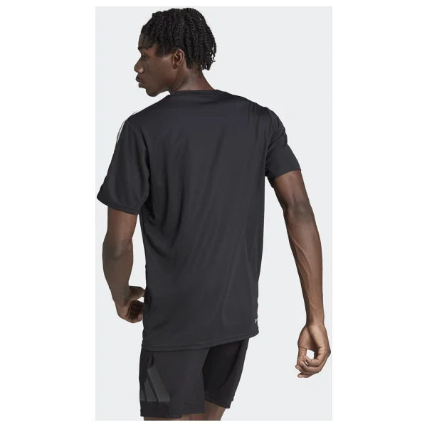 Adidas Train Essentials 3-Stripes Training IB8150 Siyah Kısa Kollu Bisiklet Yaka Erkek Spor Tişört - Görsel 2