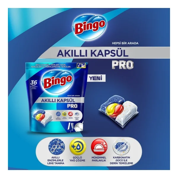Bingo Akıllı Kapsül Pro Bulaşık Makinesi Deterjanı 2 X 50 Tablet - Görsel 5