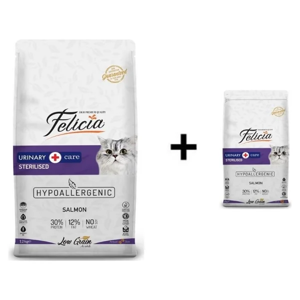 Felicia Sterilized Kısırlaştırılmış Somonlu Kedi Maması 12 Kg + 1 Adet Felicia Kısırlaştırılmış Somonlu Kedi Maması 2 Kg - Görsel 2