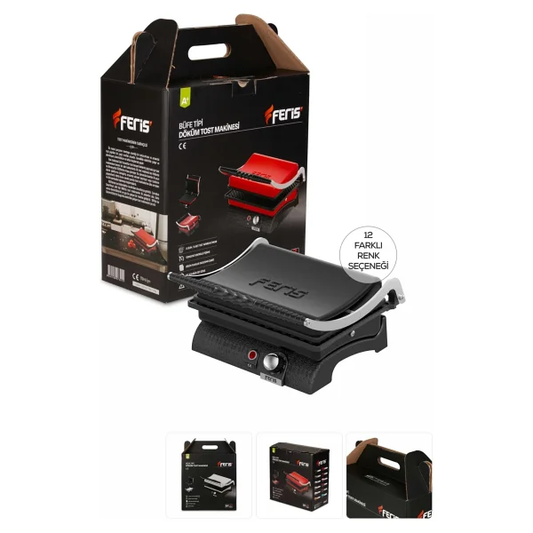 Feris Ft3011 12 Dilim Mürdüm 1800 W Döküm Sanayi Tipi Tost Makinesi - Görsel 5