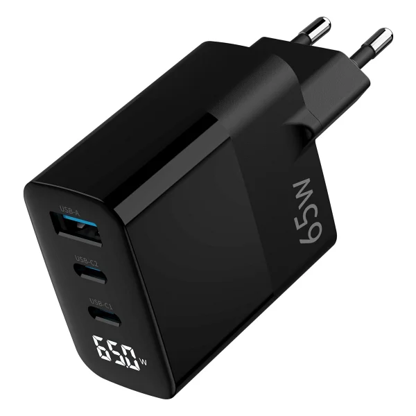 Juo 65w Gan LED Ekranlı Hızlı Şarj Cihazı 2 Type-C + USB-A iPhone & iPad & Notebook Uyumlu Şarj Aleti - Görsel 3