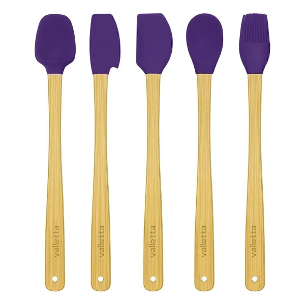 Valletta Indigo 5'li Mor Bambu Silikon Spatula Seti Uzun 26 Cm - 5 Parça 26 Cm - Görsel 5
