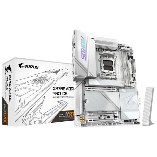 Gigabyte X870e Aorus Pro Ice Wi-Fi AMD Am5 DDR5 Atx Anakart - Görsel 6
