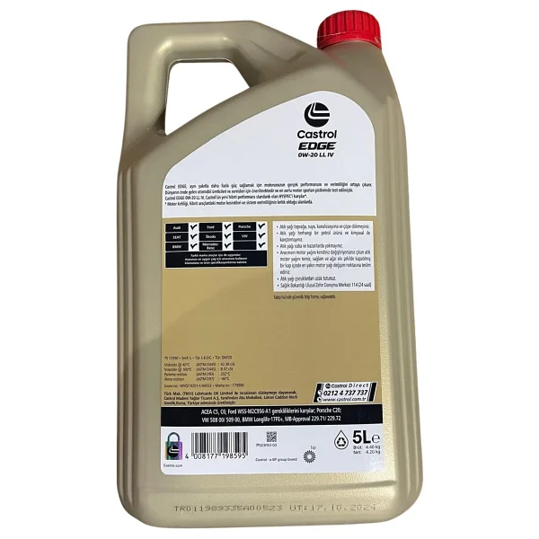 Castrol Edge 0w-20 Ll Iv 5 Lt Motor Yağı - Görsel 2