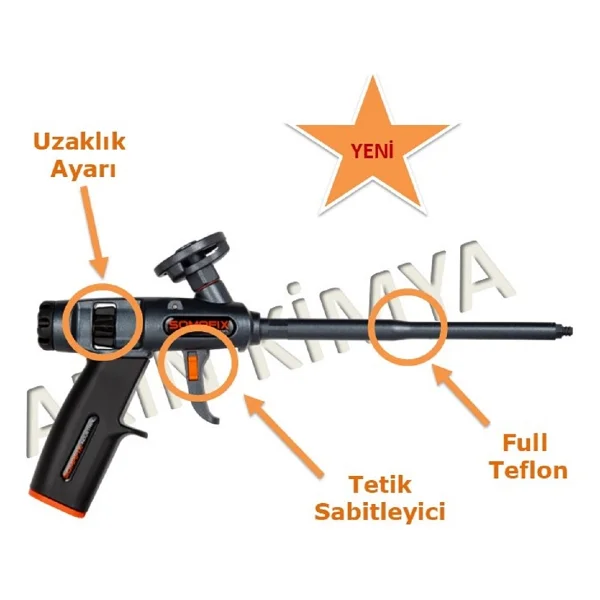Somafix Poliüretan Köpük Tabancası Tetik Sabitleyicili Full Teflon Sfx-5473 - Görsel 2