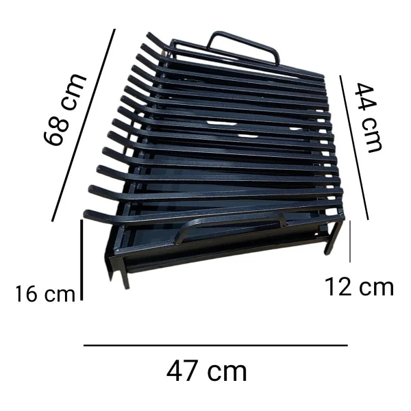 Sandıktan Al Demir Izgara Çekmeceli Şömine Izgarası 68 Cm. X 47 Cm. X 44 Cm 15 Li Izgara Kızaklı - Görsel 2