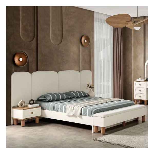 Eymense Sude Bohem Benchli Modern 6 Kapaklı Yatak Odası Takımı - Krem - Görsel 2