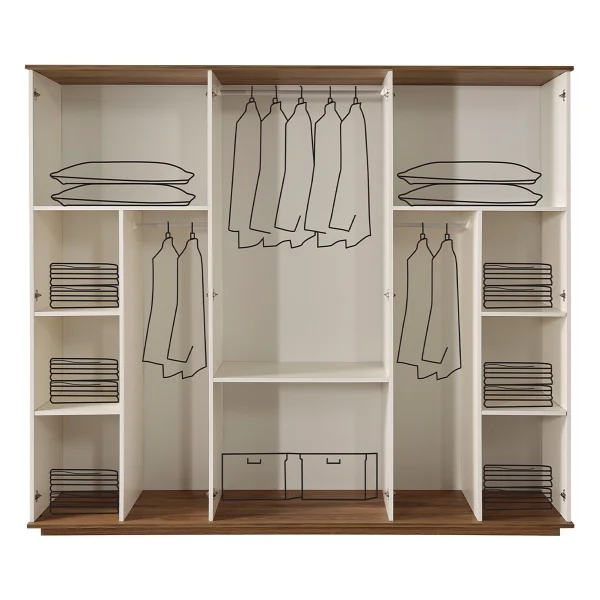 Eymense Sude Bohem Benchli Modern 6 Kapaklı Yatak Odası Takımı - Krem - Görsel 5