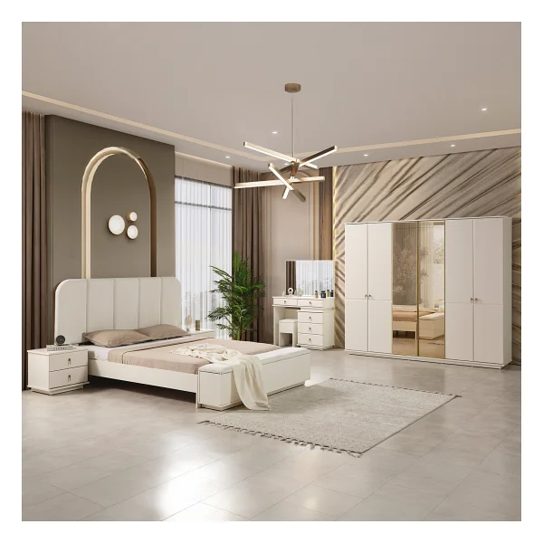 Eymense Masal Modern 6 Kapaklı Yatak Odası Takımı - Krem - Görsel 6