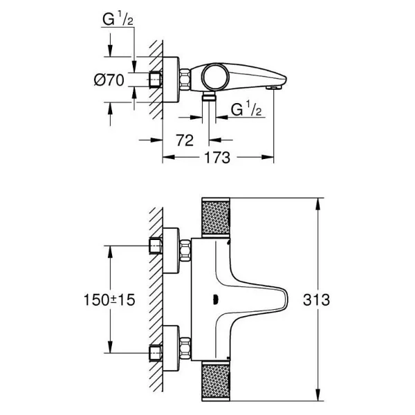 Grohe Grohtherm 1000 Performance Termostatik Banyo Bataryası - 34830000 Güvenlik Özellikleri - Görsel 4