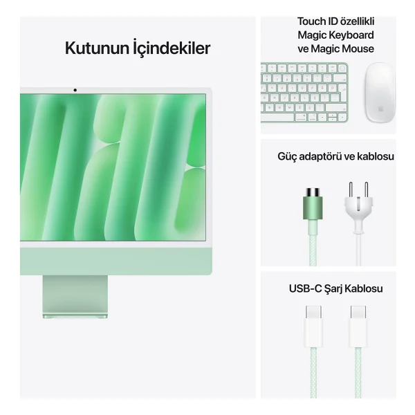 iMac M4 Yeşil Mwv03tu/A 16 GB 512 GB SSD 10c GPU 24" 4.5k All İn One PC - Görsel 9