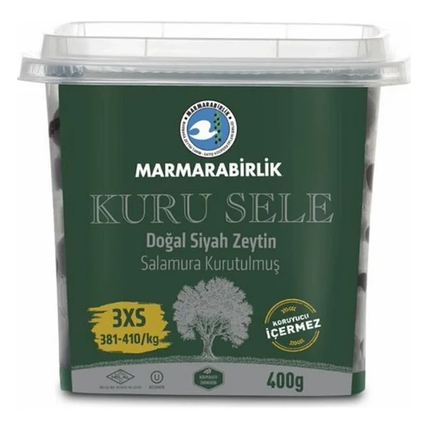 Marmarabirlik Kuru Sele 400 gr 3XS (381-410) Siyah Zeytin - Görsel 3