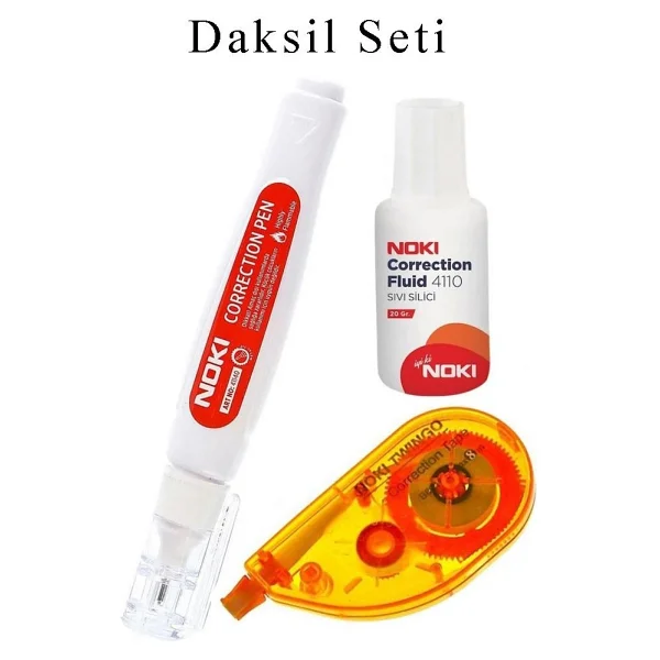 Artlantis Daksil Seti 3 Lü 1 Paket Noki Şerit Kalem Ve Sıvı Fırçalı Silici Düzeltici Örtücü Ofis Büro Okul - Beyaz - Standart - Görsel 5