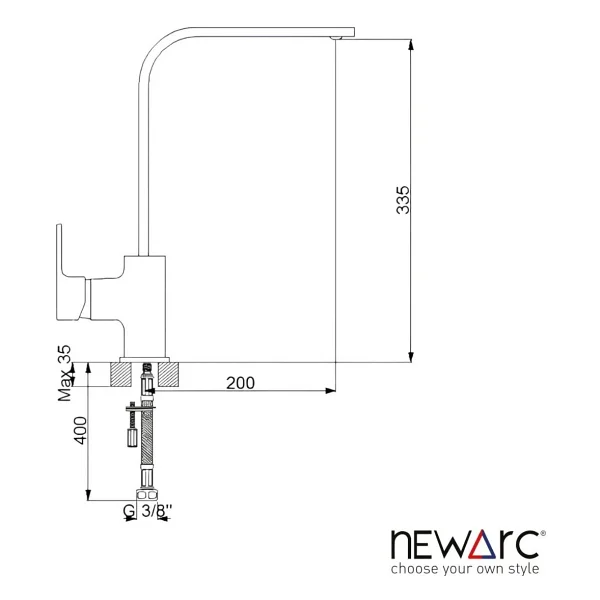 Newarc Drop 241881 Krom Mutfak Bataryası - Görsel 3