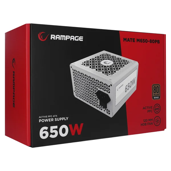 Rampage Mate M650-80pb 650 W Beyaz Power Supply - Görsel 6