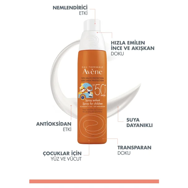Avene Enfant 200 Ml 50 Faktör Çocuk Güneş Spreyi - Görsel 3