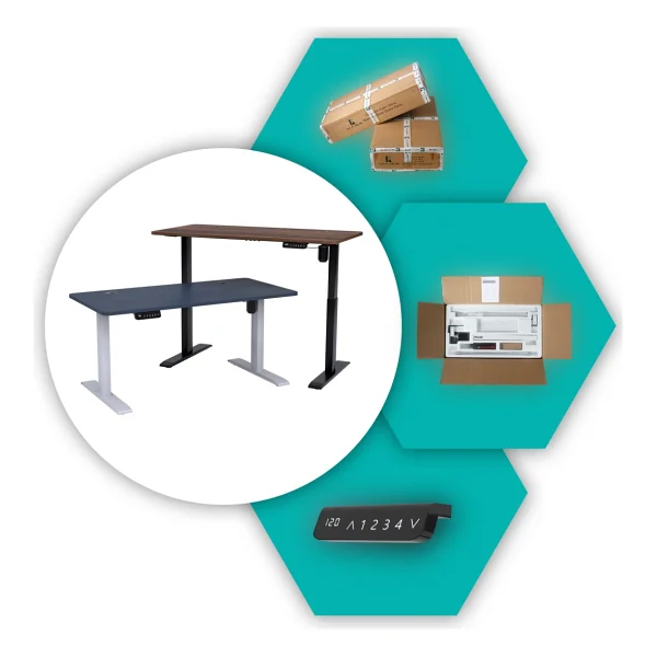 Karr Office O-Flex 120x60 Cm Tek Motorlu Elektrikli Bambu Yükseklik Ayarlı Çalışma Masası - Görsel 4