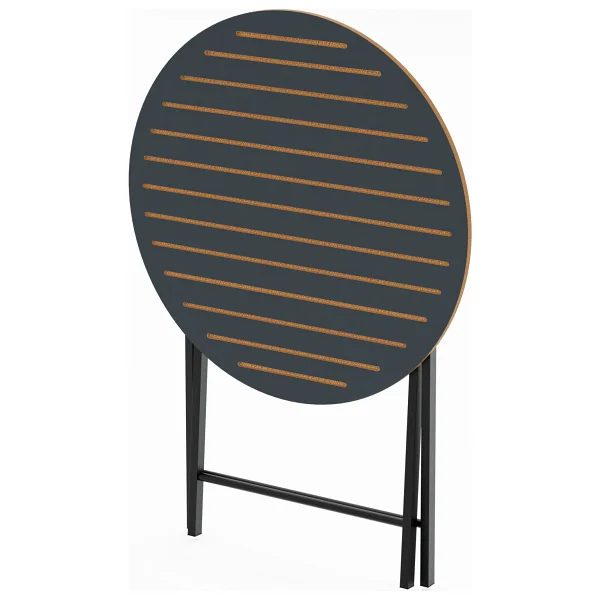 Eportatif Katlanır 4 Kişilik Yuvarlak Bahçe Masası Bistro Masa 70x70 Füme 1508 - Görsel 3