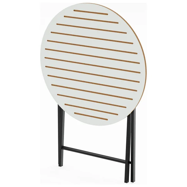 Eportatif Katlanır 4 Kişilik Yuvarlak Bahçe Masası Bistro Masa 70x70 Beyaz 1507 - Görsel 3