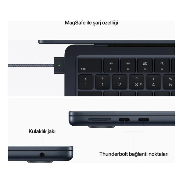 MacBook Air M2 16 GB 256 GB SSD 13.6" Mc7x4tu/A Gece Yarısı - Görsel 8