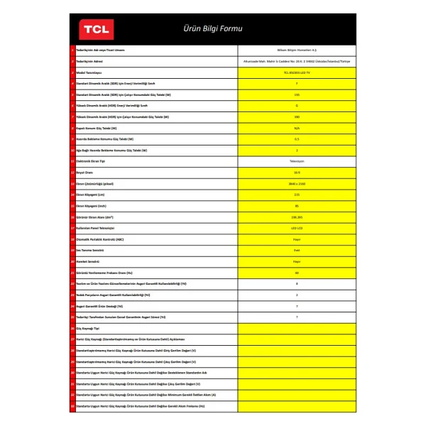 Tcl 85c655 4K Ultra HD 85" 216 Ekran Uydu Alıcılı Google Smart QLED TV - Görsel 6