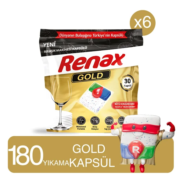 Renax Gold Bulaşık Makinesi Tableti 30'lu 6 Adet - Görsel 6