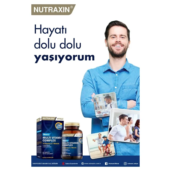 Nutraxin Men's Multivitamin Complex 120 Tablet - Görsel 5