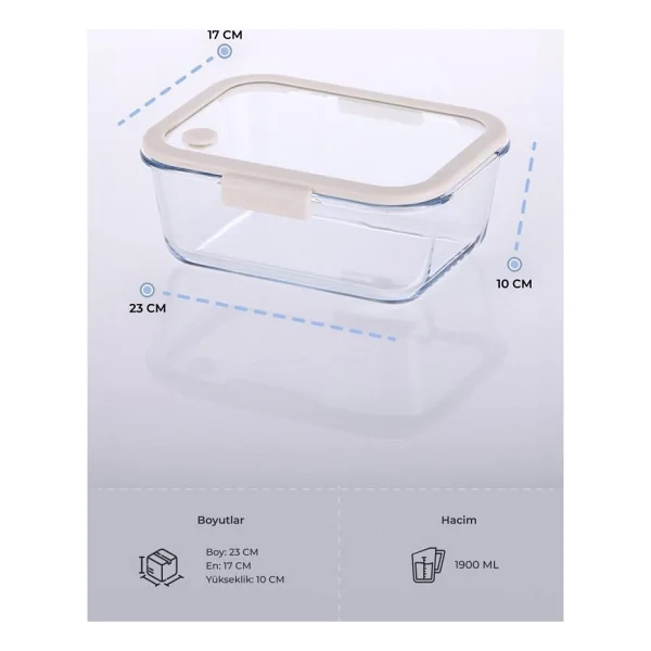 Neoflam Fika Glace 1900 Ml Cam Saklama Kabı - Görsel 2