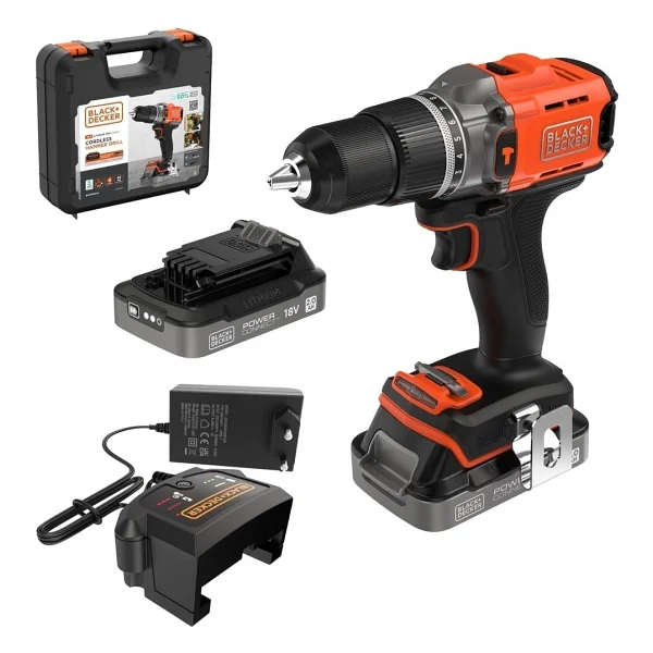 Black+Decker Bcd383d2xk 18 V Çift Akülü 2 Ah Darbeli Matkap - Görsel 2