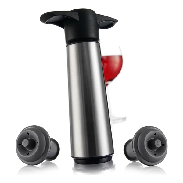 Vacu Vin Şarap Vakum Seti, Paslanmaz Çelik (1 Pompa, 2 Tıpa), Kutulu (6492606) - Görsel 2