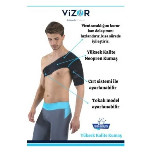 Vizor Standart Omuz Destekleyicisi - Siyah - Görsel 2