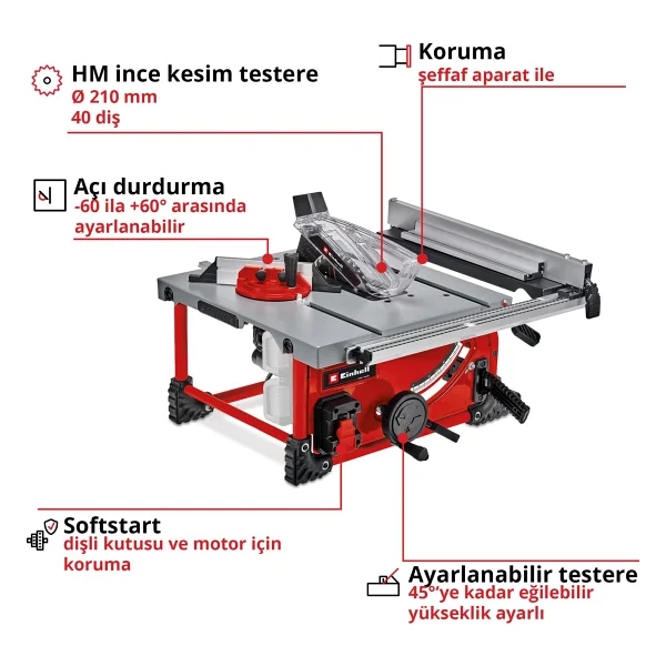 Einhell Te-Ts 36/210 Li Tezgah Daire Testere - Görsel 3