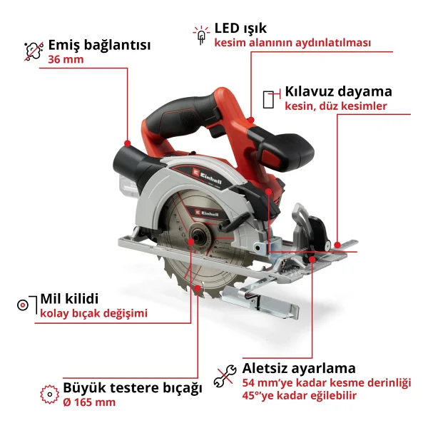 Einhell Te-Cs 18/165-1 Li Daire Testere - Görsel 3