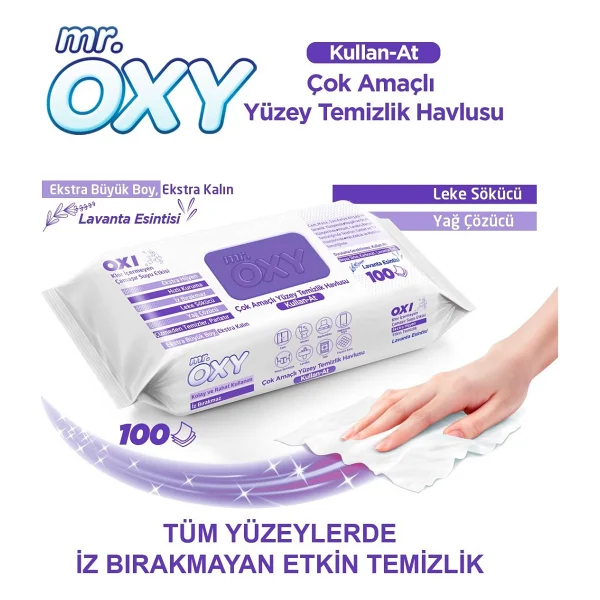 Mr. Oxy Lavanta Kokulu Yüzey Temizlik Havlusu 100 Yaprak - Görsel 4