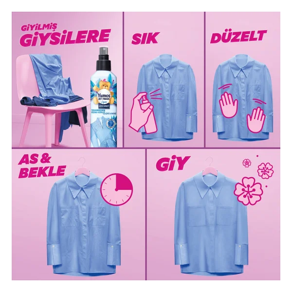 Yumoş Jet Fresh Giysi Spreyi 200 Ml - Görsel 7