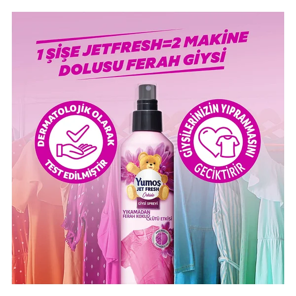 Yumoş Jet Fresh Orkide Giysi Spreyi 200 Ml - Görsel 6