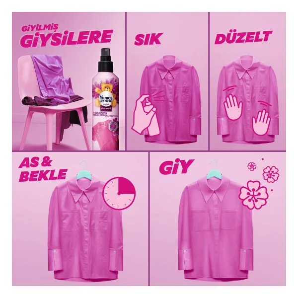 Yumoş Jet Fresh Orkide Giysi Spreyi 200 Ml - Görsel 7